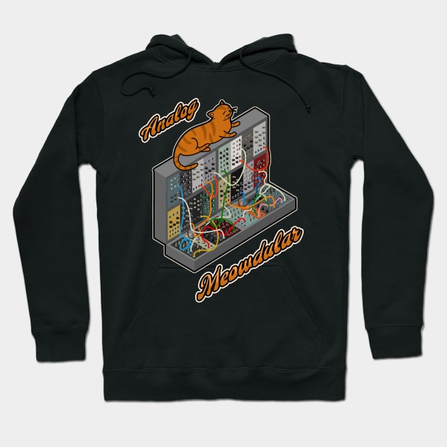 Cat on Modular Synth Funny synthesizer Hoodie by Mewzeek_T